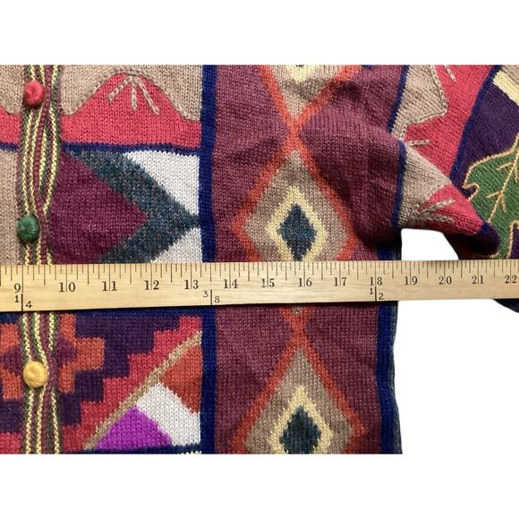 Alpaca Collection Inca maki Peruvian sweater cardigan 100% alpaca sz M - Picture 6 of 9